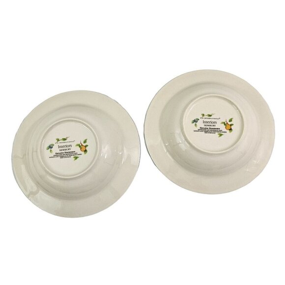 PTS International Interiors Newbury Stoneware Rimmed Soup Salad Bowls – Set of 2 - Picture 2 of 16